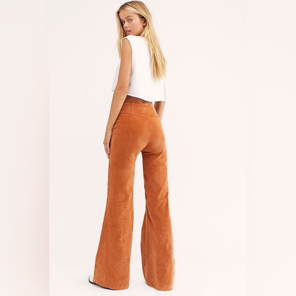 🌟 FREE PEOPLE CRVY Wild Honey corduroy pants‎ Orange 35 18
